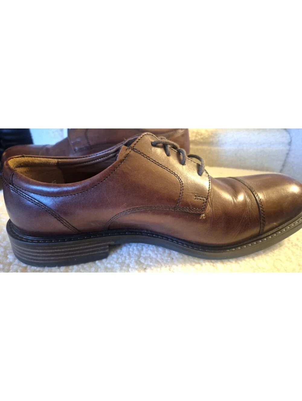 Johnston & Murphy TABOR Cap Toe Brown Leather 20-1863 Dress Shoes - Size 10 M
